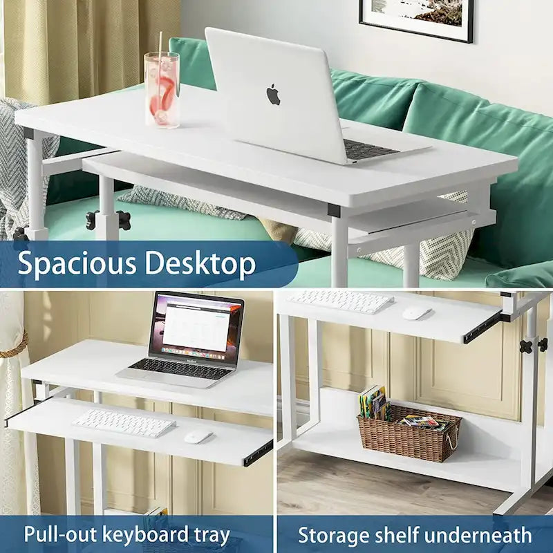 Table d'ordinateur portable portable pour canapé et lit, petite table debout réglable en hauteur
