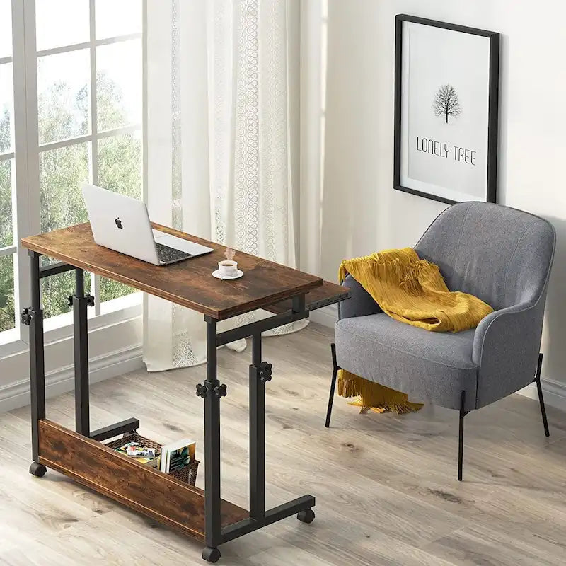 Table d'ordinateur portable portable pour canapé et lit, petite table debout réglable en hauteur