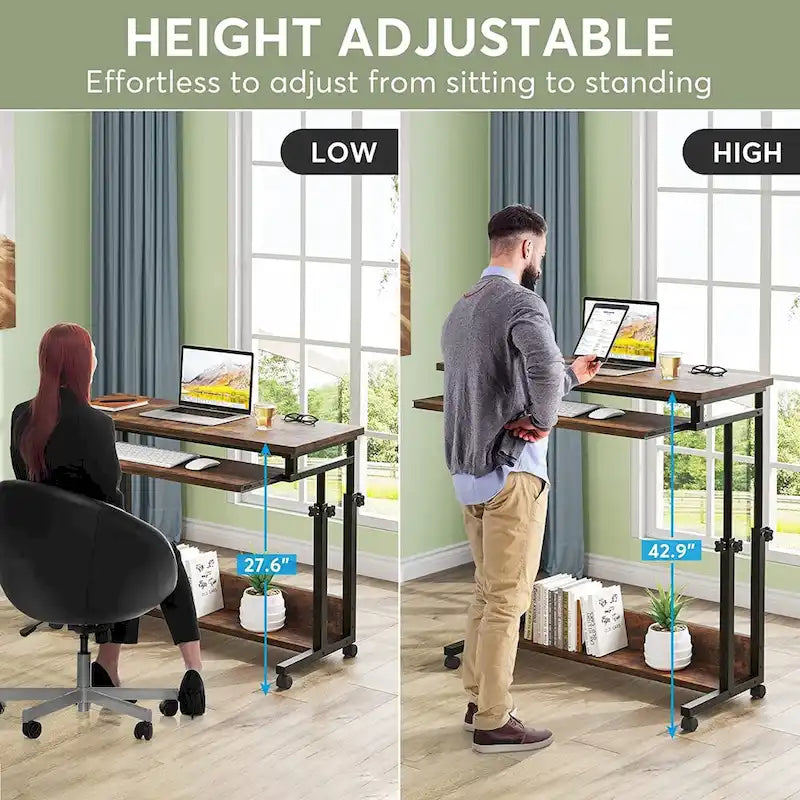 Table d'ordinateur portable portable pour canapé et lit, petite table debout réglable en hauteur
