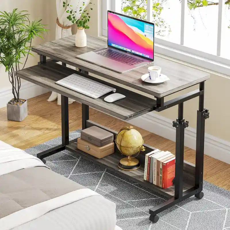 Table d'ordinateur portable portable pour canapé et lit, petite table debout réglable en hauteur