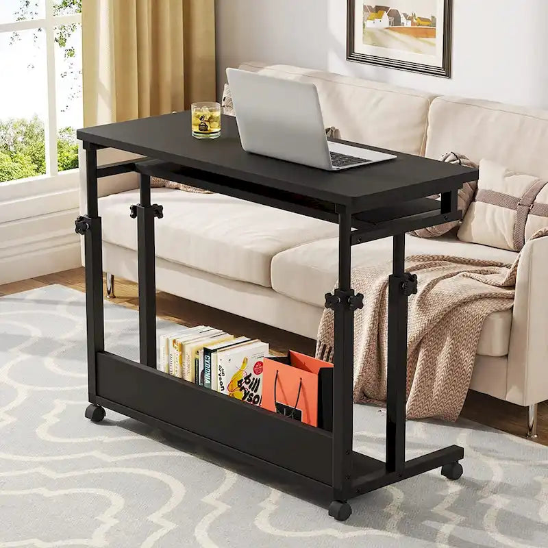 Table d'ordinateur portable portable pour canapé et lit, petite table debout réglable en hauteur