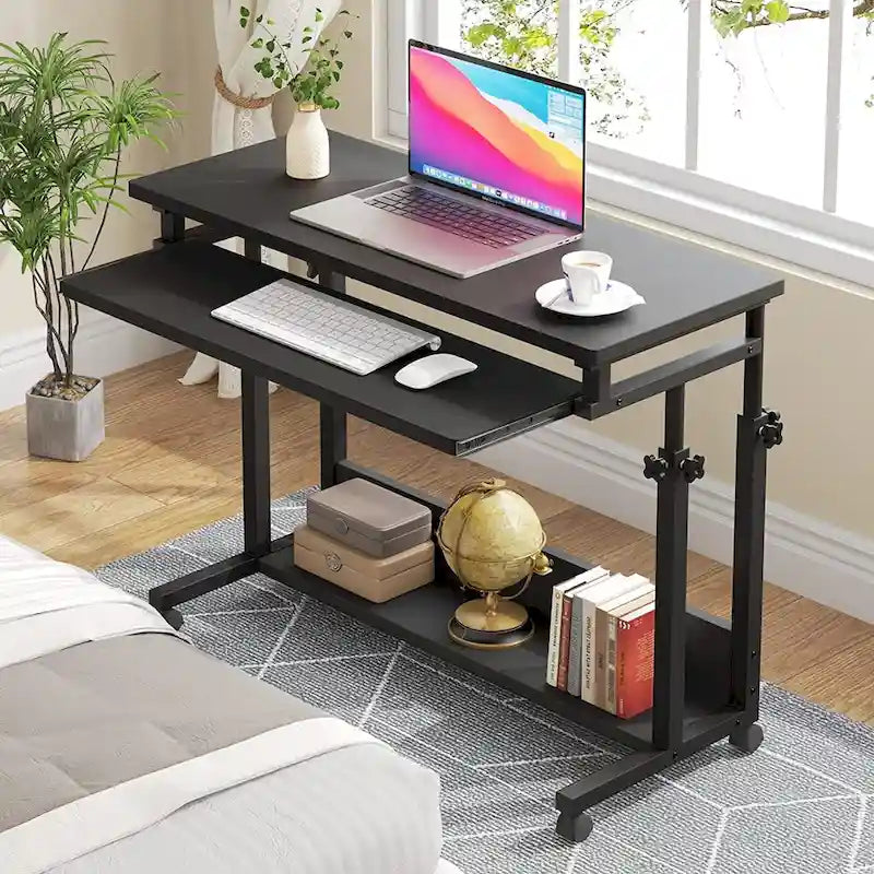 Table d'ordinateur portable portable pour canapé et lit, petite table debout réglable en hauteur