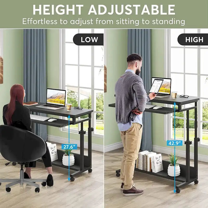 Table d'ordinateur portable portable pour canapé et lit, petite table debout réglable en hauteur