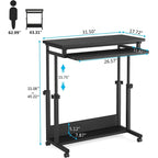 Table d'ordinateur portable portable pour canapé et lit, petite table debout réglable en hauteur