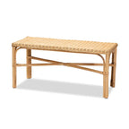Banc d'appoint moderne bohème en rotin naturel marron
