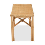 Banc d'appoint moderne bohème en rotin naturel marron