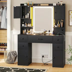 Coiffeuse 5 tiroirs avec miroir tactile et affichage de l'heure