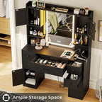 Coiffeuse 5 tiroirs avec miroir tactile et affichage de l'heure