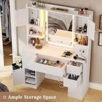 Coiffeuse 5 tiroirs avec miroir tactile et affichage de l'heure