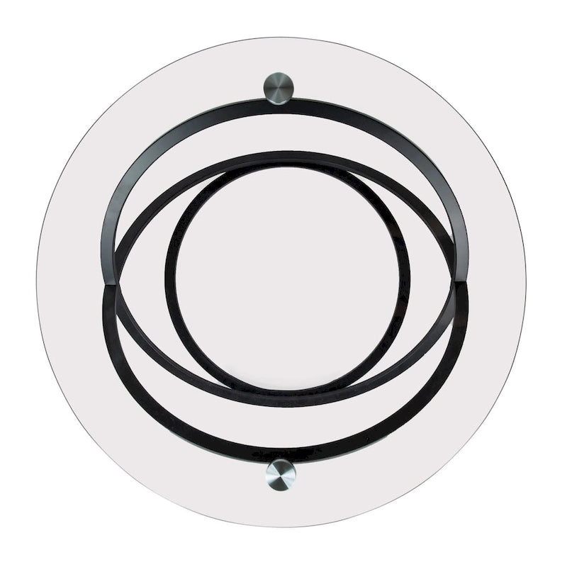 Table basse ronde en verre trempé en forme de croix