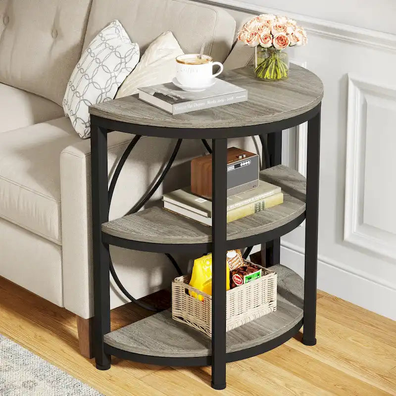 Table d'appoint demi-ronde, Table d'appoint étroite à 3 niveaux