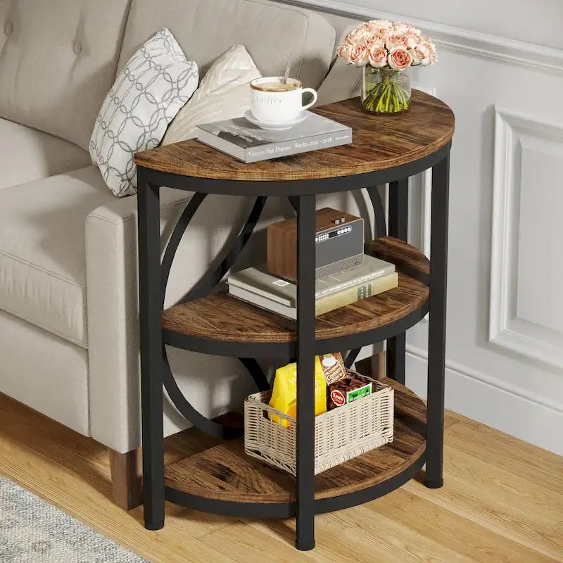 Table d'appoint demi-ronde, Table d'appoint étroite à 3 niveaux
