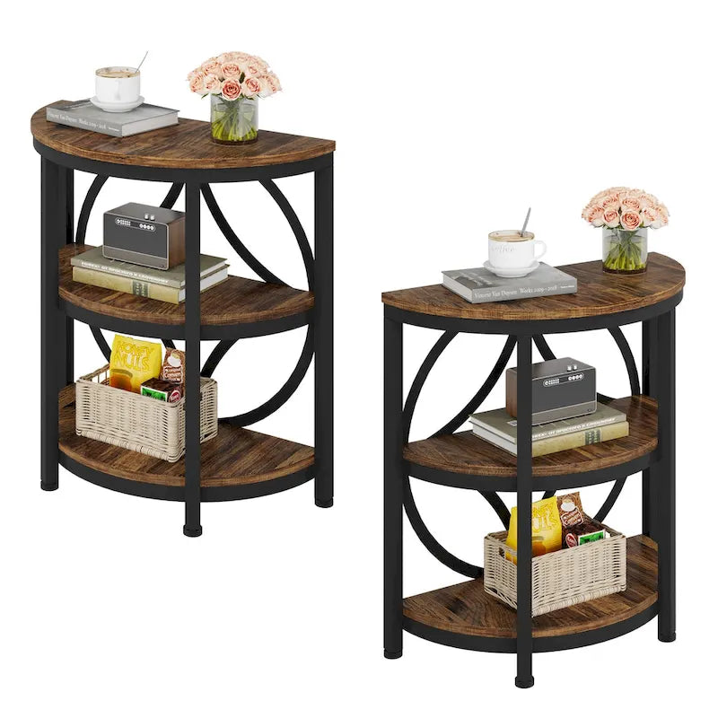 Table d'appoint demi-ronde, Table d'appoint étroite à 3 niveaux