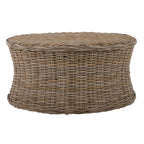 Repose-pieds en osier marron foncé