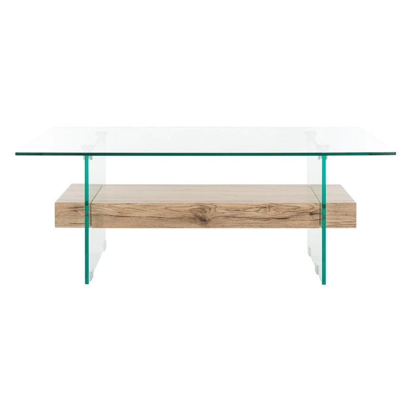 Table basse moderne en verre – 43,3 x 23,6 x 16,5 pouces – 43 de large x 24 de profondeur x 17 de haut