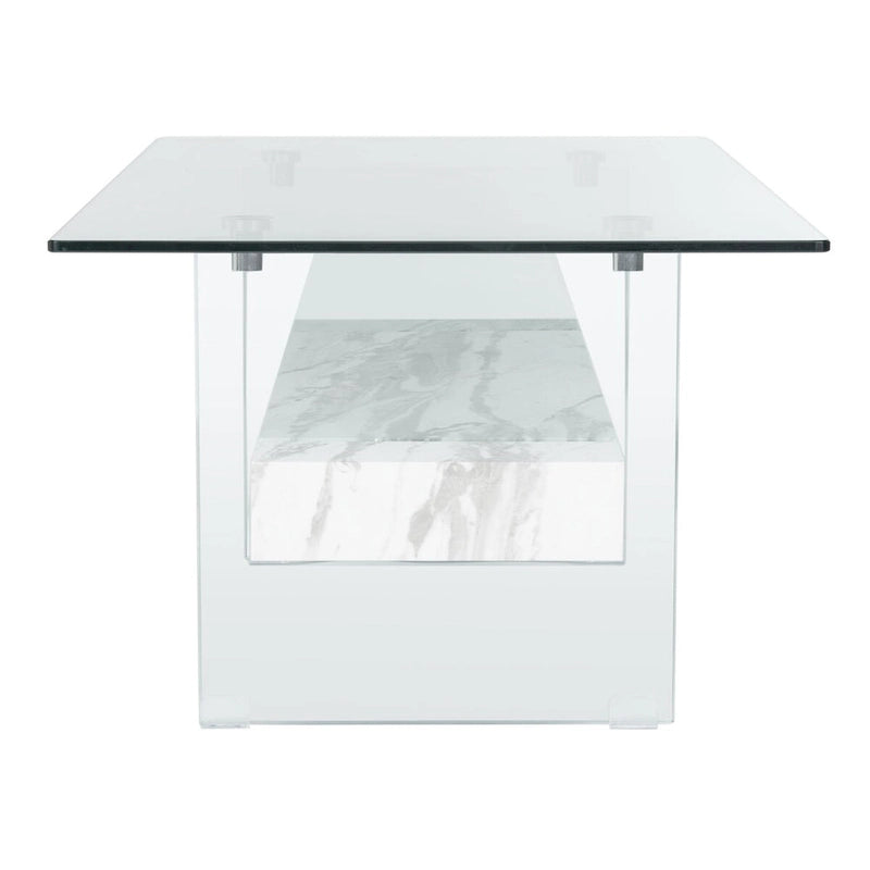 Table basse moderne en verre – 43,3 x 23,6 x 16,5 pouces – 43 de large x 24 de profondeur x 17 de haut