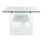 Table basse moderne en verre – 43,3 x 23,6 x 16,5 pouces – 43 de large x 24 de profondeur x 17 de haut