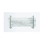 Table basse moderne en verre – 43,3 x 23,6 x 16,5 pouces – 43 de large x 24 de profondeur x 17 de haut