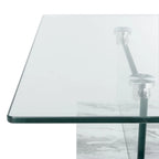 Table basse moderne en verre – 43,3 x 23,6 x 16,5 pouces – 43 de large x 24 de profondeur x 17 de haut