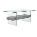 Table basse moderne en verre – 43,3 x 23,6 x 16,5 pouces – 43 de large x 24 de profondeur x 17 de haut
