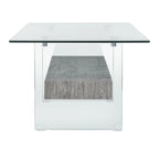 Table basse moderne en verre – 43,3 x 23,6 x 16,5 pouces – 43 de large x 24 de profondeur x 17 de haut