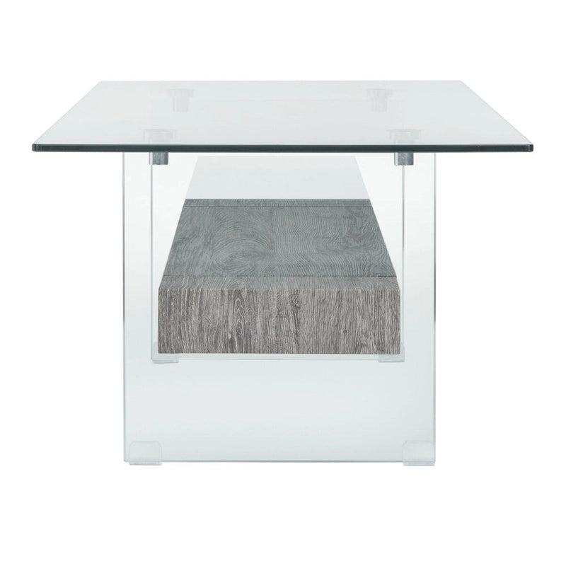 Table basse moderne en verre – 43,3 x 23,6 x 16,5 pouces – 43 de large x 24 de profondeur x 17 de haut