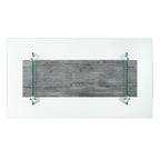 Table basse moderne en verre – 43,3 x 23,6 x 16,5 pouces – 43 de large x 24 de profondeur x 17 de haut