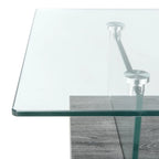 Table basse moderne en verre – 43,3 x 23,6 x 16,5 pouces – 43 de large x 24 de profondeur x 17 de haut