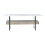 Table basse moderne en verre – 43,3 x 23,6 x 16,5 pouces – 43 de large x 24 de profondeur x 17 de haut