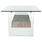 Table basse moderne en verre – 43,3 x 23,6 x 16,5 pouces – 43 de large x 24 de profondeur x 17 de haut