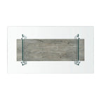 Table basse moderne en verre – 43,3 x 23,6 x 16,5 pouces – 43 de large x 24 de profondeur x 17 de haut