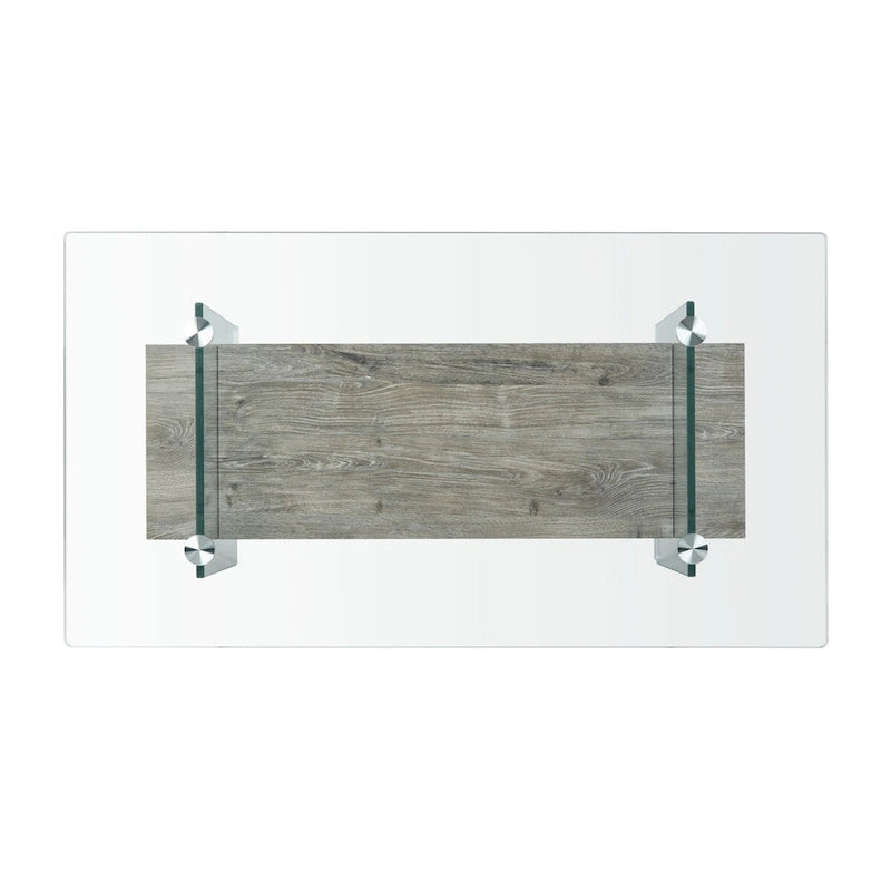 Table basse moderne en verre – 43,3 x 23,6 x 16,5 pouces – 43 de large x 24 de profondeur x 17 de haut