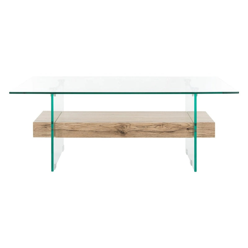 Table basse moderne en verre – 43,3 x 23,6 x 16,5 pouces – 43 de large x 24 de profondeur x 17 de haut