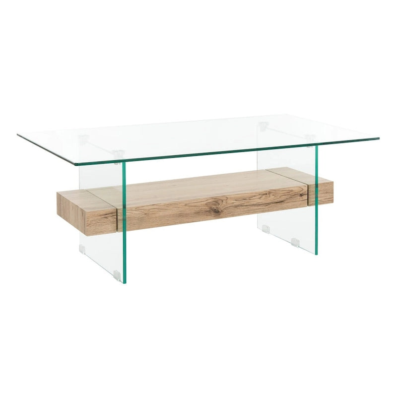 Table basse moderne en verre – 43,3 x 23,6 x 16,5 pouces – 43 de large x 24 de profondeur x 17 de haut