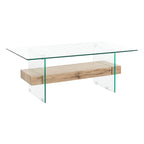 Table basse moderne en verre – 43,3 x 23,6 x 16,5 pouces – 43 de large x 24 de profondeur x 17 de haut