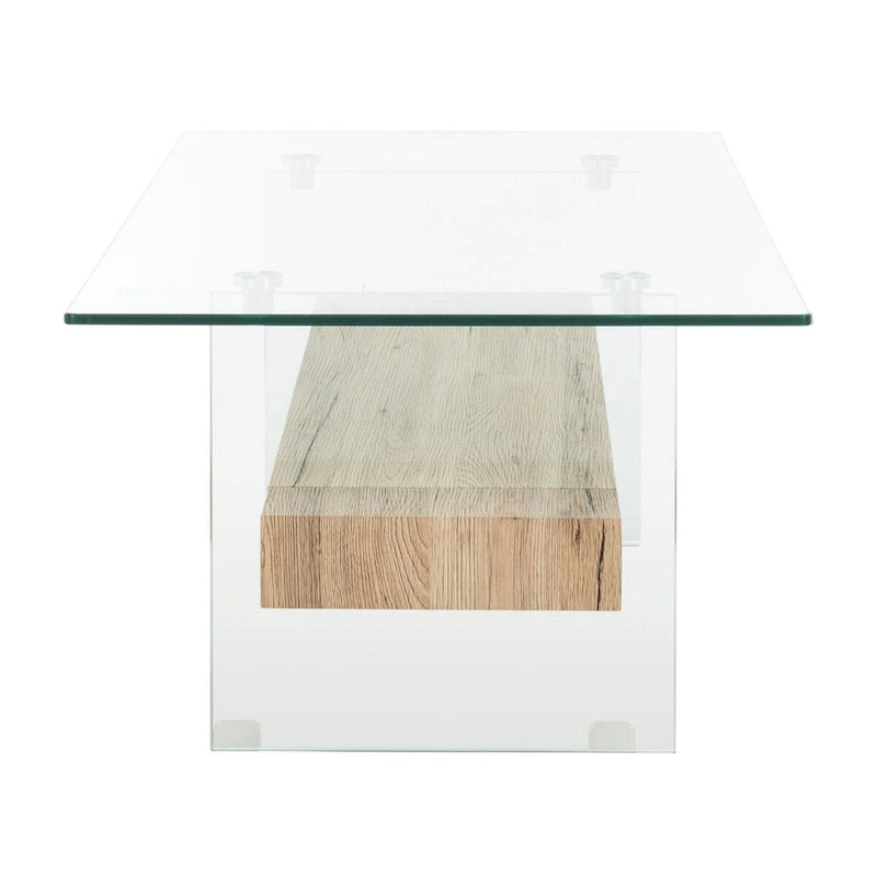 Table basse moderne en verre – 43,3 x 23,6 x 16,5 pouces – 43 de large x 24 de profondeur x 17 de haut