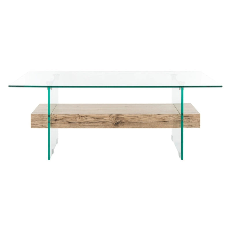 Table basse moderne en verre – 43,3 x 23,6 x 16,5 pouces – 43 de large x 24 de profondeur x 17 de haut