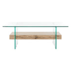 Table basse moderne en verre – 43,3 x 23,6 x 16,5 pouces – 43 de large x 24 de profondeur x 17 de haut