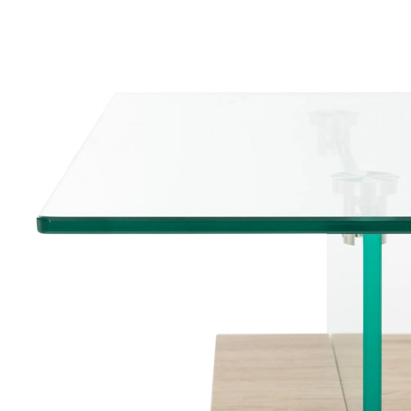 Table basse moderne en verre – 43,3 x 23,6 x 16,5 pouces – 43 de large x 24 de profondeur x 17 de haut