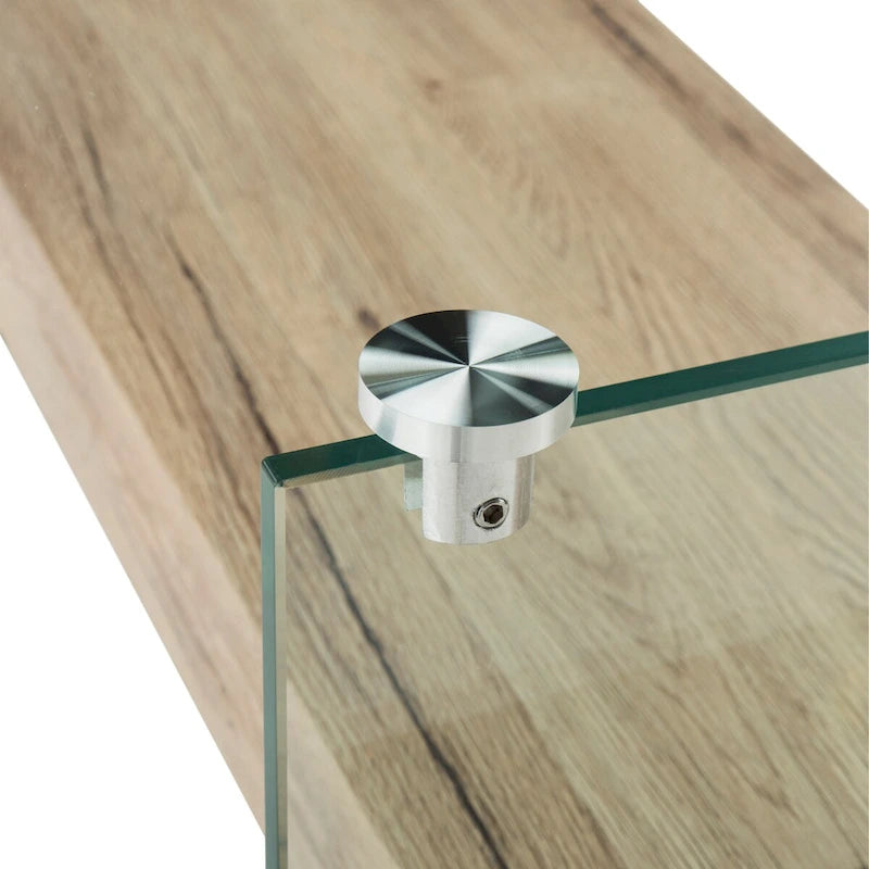 Table basse moderne en verre – 43,3 x 23,6 x 16,5 pouces – 43 de large x 24 de profondeur x 17 de haut