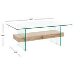 Table basse moderne en verre – 43,3 x 23,6 x 16,5 pouces – 43 de large x 24 de profondeur x 17 de haut