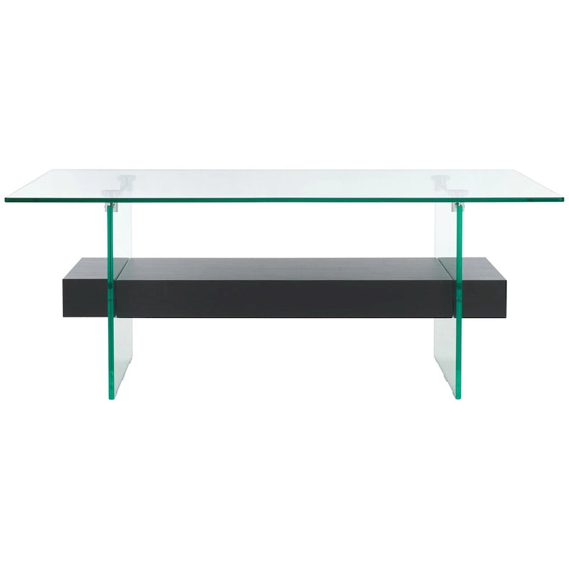 Table basse moderne en verre – 43,3 x 23,6 x 16,5 pouces – 43 de large x 24 de profondeur x 17 de haut
