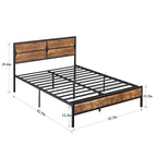 Cadre de lit plateforme double/grand/très grand avec tête de lit en bois, matelas sans ressort requis, facile à assembler.
