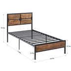 Cadre de lit plateforme double/grand/très grand avec tête de lit en bois, matelas sans ressort requis, facile à assembler.