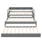 Lit de repos en bois avec 2 lits gigognes, 3 compartiments de rangement, 1 lampe gratuite et port de chargement USB