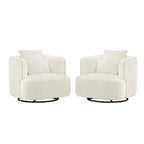 Fauteuil pivotant, tissu mélangé, canapé-fauteuil de salon moderne en forme de baquet - 83 cm de large x 83 cm de profondeur x 68 cm de haut.