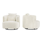 Fauteuil pivotant, tissu mélangé, canapé-fauteuil de salon moderne en forme de baquet - 83 cm de large x 83 cm de profondeur x 68 cm de haut.