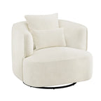 Fauteuil pivotant, tissu mélangé, canapé-fauteuil de salon moderne en forme de baquet - 83 cm de large x 83 cm de profondeur x 68 cm de haut.