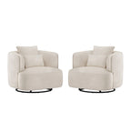 Fauteuil pivotant, tissu mélangé, canapé-fauteuil de salon moderne en forme de baquet - 83 cm de large x 83 cm de profondeur x 68 cm de haut.