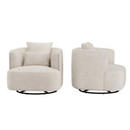 Fauteuil pivotant, tissu mélangé, canapé-fauteuil de salon moderne en forme de baquet - 83 cm de large x 83 cm de profondeur x 68 cm de haut.
